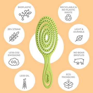 Ninabella Organic Detangling Hair Brush - Vegan & Eco-Friendly