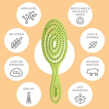 Ninabella Organic Detangling Hair Brush - Vegan & Eco-Friendly