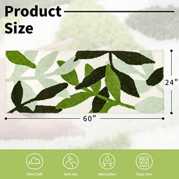 Shop UNIBATH Leaf Bathroom Runner Rug Non Slip & Washable