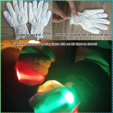 VICAITOYS LED Gloves Kids Light Up Fun 6 Flash Modes