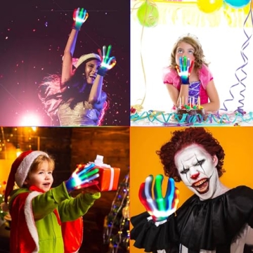 VICAITOYS LED Gloves Kids Light Up Fun 6 Flash Modes
