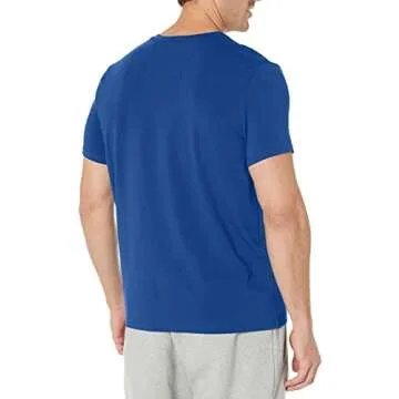 Nautica Men's Short Sleeve Solid Slim Fit V-Neck T-Shirt - Premium Quality in Royal Blue