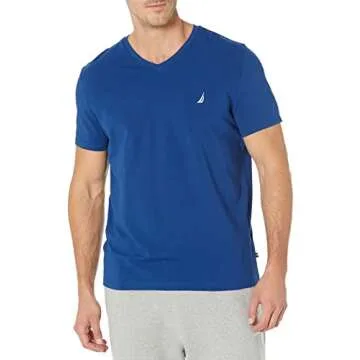 Nautica Men's Solid Slim Fit V-Neck T-Shirt – Royal Blue