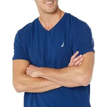 Nautica Men's Solid Slim Fit V-Neck T-Shirt – Royal Blue