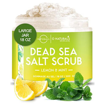 O Naturals Exfoliating Lemon Oil Dead Sea Salt Deep-Cleansing Face & Body Scrub. Anti-Cellulite Tone...