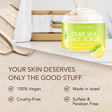 O Naturals Lemon Oil Dead Sea Salt Scrub - 18oz