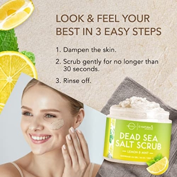 O Naturals Lemon Oil Dead Sea Salt Scrub - 18oz