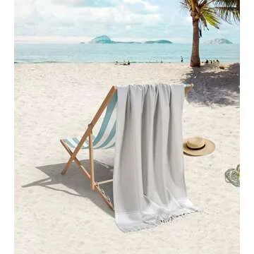 LANE LINEN Turkish Towels Set of 6, Beach Towels Oversized, Pre-Washed Pool Towel, Extra Large Beach Towel, Sandproof Beach Towel, Absorbent Travel Towel,39"x71" - Beach Party