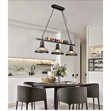 Industrial Vintage Chandelier - LITFAD 3 Lights Island Light Edison Metal Pendant Lamp Fixture with ...