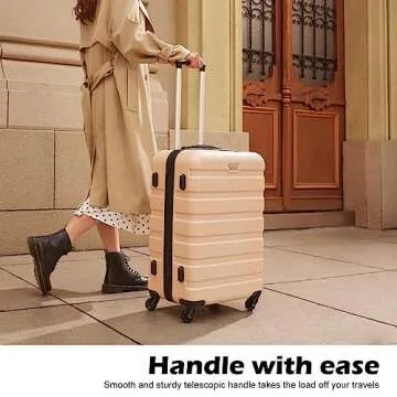 Coolife Luggage 3 Piece Set Suitcase Spinner Hardshell Lightweight TSA Lock (Purple)
