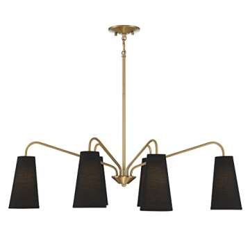 Savoy House 1-1785-6-322 Edgewood Chandelier, 6-Light 360 Total Watts, Warm Brass