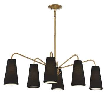 Savoy House 1-1785-6-322 Edgewood Chandelier, 6-Light 360 Total Watts, Warm Brass