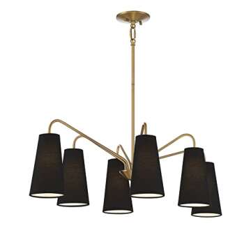 Savoy House 1-1785-6-322 Edgewood Chandelier, 6-Light 360 Total Watts, Warm Brass