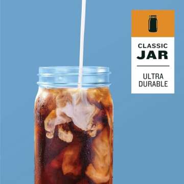 County Line Kitchen Glass Mason Jar Pitcher with Lid - Wide Mouth, 2 Quart (64 oz) - Heavy Duty, Leak Proof - Sun & Iced Tea Pitcher, Cold Brew Coffee, Breast Milk Storage, Water - Black