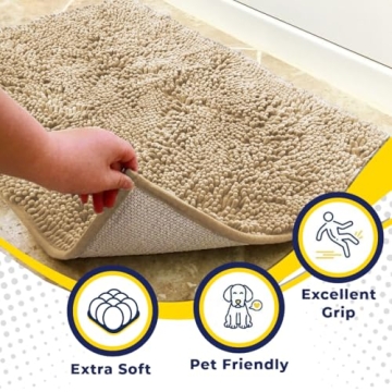 Muddy Mat® Highly Absorbent Microfiber Rug - Beige 28"X18"