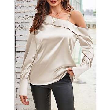 Elegant Off The Shoulder Satin-Silk Blouse for Women
