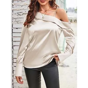 Elegant Off The Shoulder Satin-Silk Blouse for Women