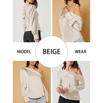 Elegant Off The Shoulder Satin-Silk Blouse for Women