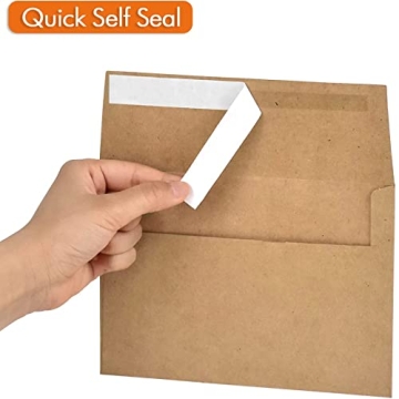 Premium A7 Brown Kraft Self-Seal Envelopes 100-Pack