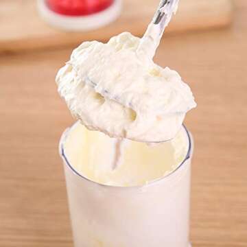 Manual Professional Whipping Cream Dispenser - Handheld DIY Whipped Cream Dispenser - Perfect Cream Whipper Maker for Gift,Lid,15-Ounce Capacity (450ml) (Red)