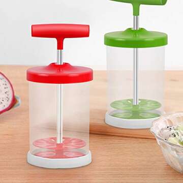 Manual Professional Whipping Cream Dispenser - Handheld DIY Whipped Cream Dispenser - Perfect Cream Whipper Maker for Gift,Lid,15-Ounce Capacity (450ml) (Red)