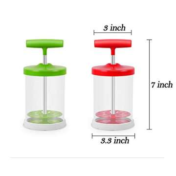 Manual Professional Whipping Cream Dispenser - Handheld DIY Whipped Cream Dispenser - Perfect Cream Whipper Maker for Gift,Lid,15-Ounce Capacity (450ml) (Red)