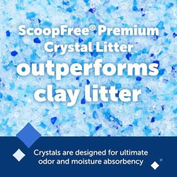 PetSafe ScoopFree Premium Crystal Litter for Cats and Kittens, Quickly Absorbs Urine, Dries Solid Waste, Eliminates Odors 5 Times Faster, (Two 4.3 Lb Bags,8.6 Lb Total), Fresh Scent