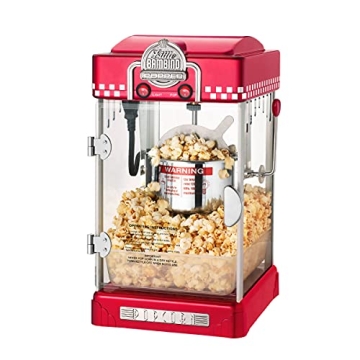 Great Northern Popcorn Company Little Bambino Retro Popcorn Machine, Gray and Red