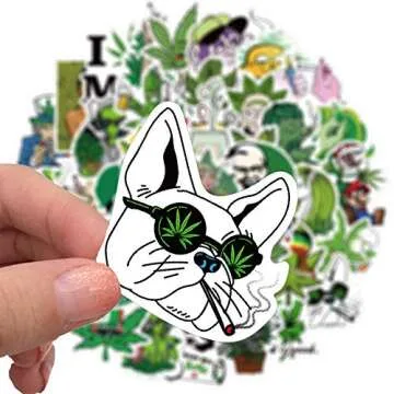 50PCS Weed Stickers for Adults, Stickers for Water Bottles Laptop Computer Phone Cool Stickers Pack
