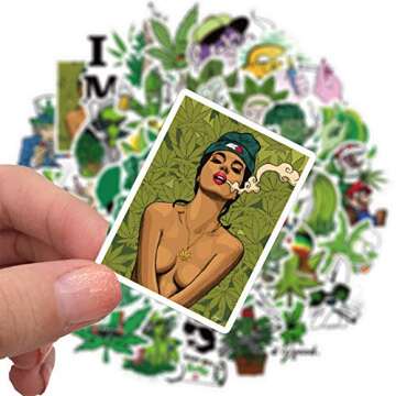 50PCS Weed Stickers for Adults, Stickers for Water Bottles Laptop Computer Phone Cool Stickers Pack