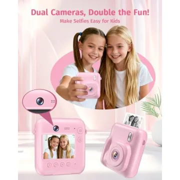 Adorable Instant Camera for Kids with Dual-Lens and Printing