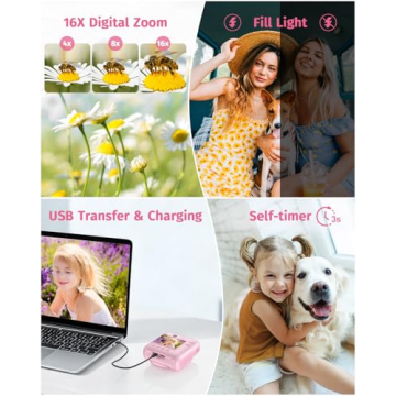 Adorable Instant Camera for Kids with Dual-Lens and Printing