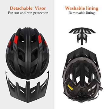 SKL Adult Bike Helmet with Rechargeable Tail Light