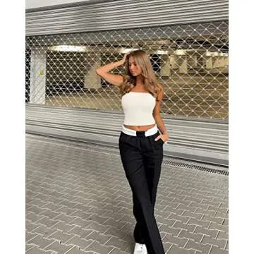 OQQ Women's 3 Piece Crop Top Ribbed Seamless Workout Tank Tops Strapless Tube Tops Exercise Crop Tops Beige