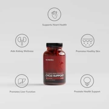 Nutriissa Cycle Support - Premium Kidney & Liver Detox - Organ Defense for Bodybuilders & Weightlifters - EPEB Certified for Purity & Potency - 400mg TUDCA & 1000mg NAC - Vegan, 240 Capsules