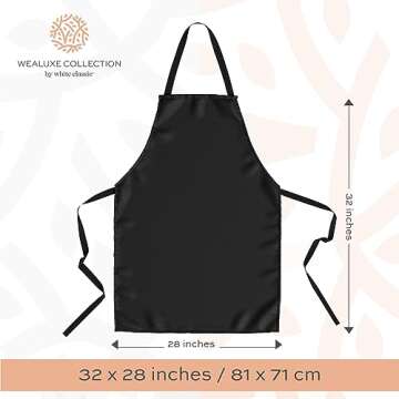 White Classic Black Aprons Bulk - Commercial Chef Bib Apron for Kitchen and Restaurant Cooking without Pockets, Unisex Women and Men, Adult - 12 Pack