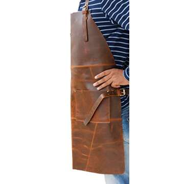 TUZECH Durable Leather Apron Utility Tool With Pocket For Chef||Butcher||Metalworker||Carpenter||Bla...