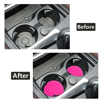 Car Cup Holder Coaster, 4 Pack 2.75 Inch Diameter PVC Non-Slip Universal Insert Coaster, Durable, Suitable for Most Car Interior, Car Accessory for Women Men Rose