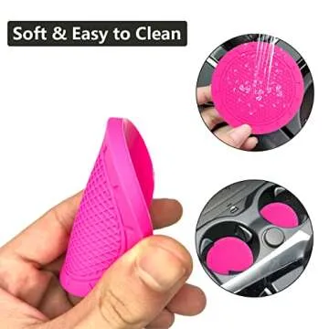 Car Cup Holder Coaster, 4 Pack 2.75 Inch Diameter PVC Non-Slip Universal Insert Coaster, Durable, Suitable for Most Car Interior, Car Accessory for Women Men Rose