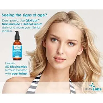 QRxLabs 5% Niacinamide (Vitamin B3) + Retinol Serum - Anti-Aging, Pore & Wrinkle Reducer - Fights Ac...