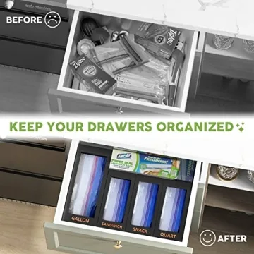 Bamboo Storage Bag Organizer for Kitchen - 4 Boxes