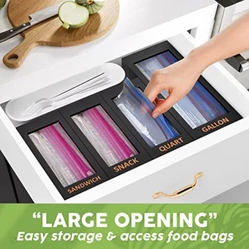 Bamboo Storage Bag Organizer for Kitchen - 4 Boxes