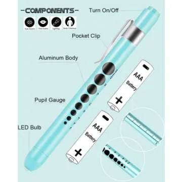 MEUUT 3 Pack Pen Lights for Nurses with 6 Batteries – Medical Penlights Nurse Accessories for Work, Perfect Nursing Student Essentials Medical Supplies for Nurses Doctors EMT Trauma