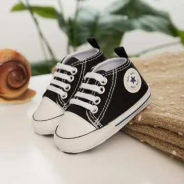 Save Beautiful Baby Girls Boys Canvas Sneakers Soft Sole High-Top Ankle Infant First Walkers Crib Shoes