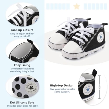 Save Beautiful Baby Girls Boys Canvas Sneakers Soft Sole High-Top Ankle Infant First Walkers Crib Shoes