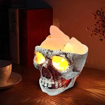 Lucktao Unique Skull Himalayan Salt Lamp with Dimmer