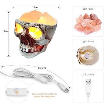 Lucktao Unique Skull Himalayan Salt Lamp with Dimmer