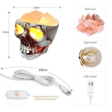 Lucktao Unique Skull Himalayan Salt Lamp with Dimmer