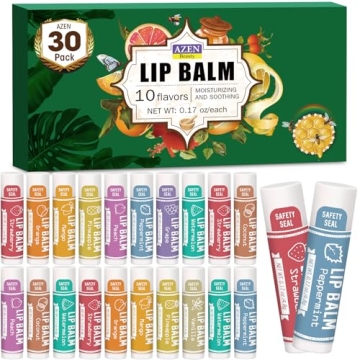 30 Pack Natural Lip Balm by AZEN | Moisturizing Care