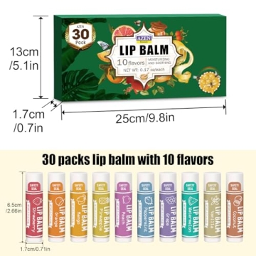 30 Pack Natural Lip Balm by AZEN | Moisturizing Care